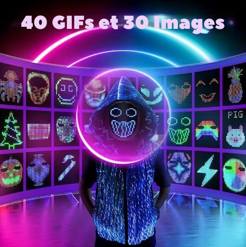 MASQUE AFFICHAGE LED - Modèle Standard