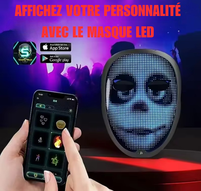 MASQUE AFFICHAGE LED - Modèle Premium