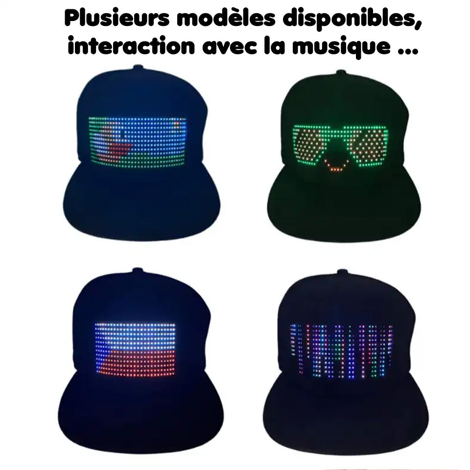 Casquette grand écran LED - Tarif dégressif jusqu'à 25€ par 10 unité