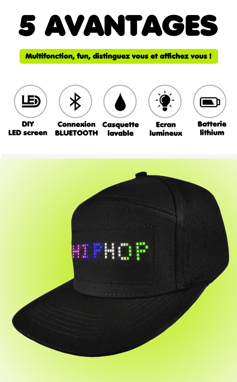 Casquette bandeau LED - Tarif dégressif jusqu'à 22€ par 10 unité