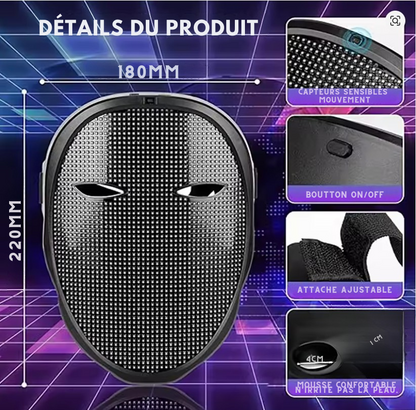 MASQUE AFFICHAGE LED - Modèle Premium